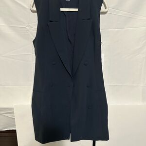 Good American Sleeveless Navy	LUXE SUITING MINI DRESS Size L